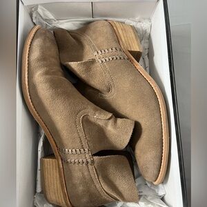 Dolce Vita Charee Dark Taupe Suede Bootie Ankle Boot Brown Women 8.5